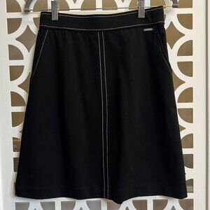 NWT Tahari Black Knit A-Line Skirt with Pockets Size XS